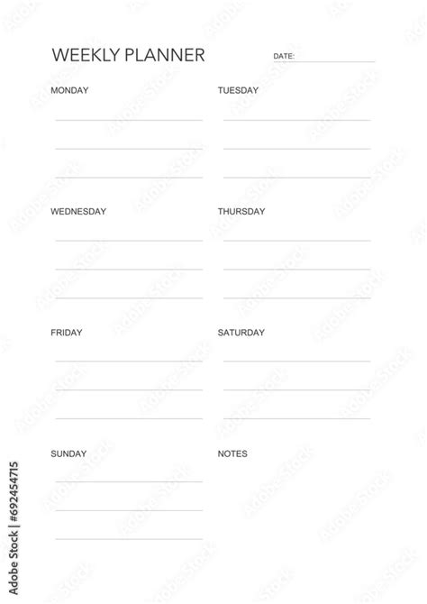 Challenge Plan Minimalistic Daily Weekly Planner Printable Template