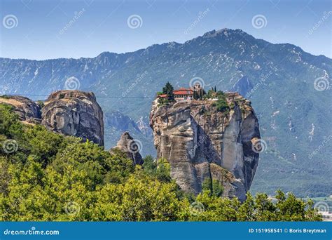 Monastery of the Holy Trinity, Meteora, Greece Stock Image - Image of ...