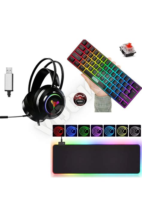 VOOKA Togo Profesyonel Gaming Set Red Switch Klavye 7 1 Gaming Kulaklık