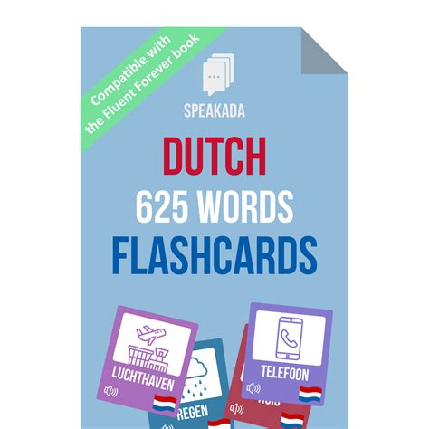 Dutch 625 Words Flashcards For Fluent Forever 625 SPEAKADA