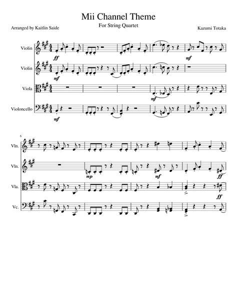 Wii Theme Song Violin Sheet Music Lanetareach