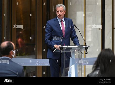 New York City Mayor Bill De Blasio Delivers Remarks Before The Ribbon