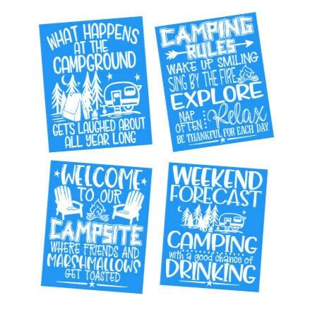 Camping Stencil Reusable Adhesive Silkscreen Stencil Etsy Uk