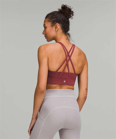 Lululemon Energy High Neck Longline Tough Bra Medium Support B D Cups Mulled Wine Lulu