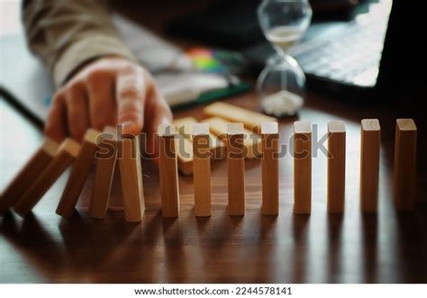 Domino Effect Stopped By Unique One Stock Photo Shutterstock