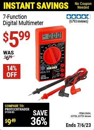 7 Function Digital Multimeter for $5.99 – Harbor Freight Coupons