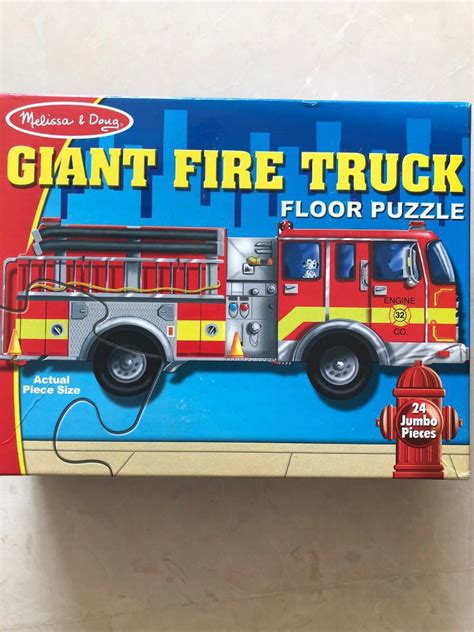 Melissa And Doug Giant Fire Truck Floor Puzzle Hobbies Toys Toys