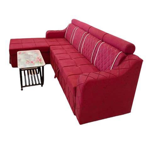 Velvet Seater L Shape Sofa Set With Lounger At Rs Set In