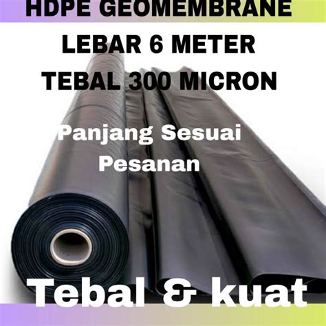 Jual KODE A6H4 Plastik Hdpe Geomembran Tebal 300 Micron Lebar 6 Meter