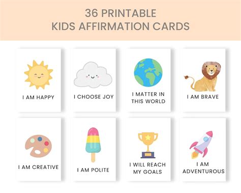 Printable Positive Affirmation Cards For Kids