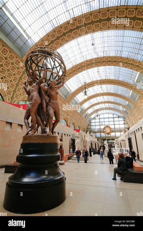 PARIS, France - Main hall of Musée d'Orsay, formerly a train station ...