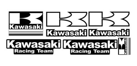 Kit Adesivos Moto Capacete Refletivo Kawasaki Racing Team Cor Preto