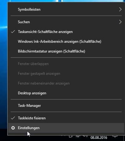 Windows Taskleistensymbole