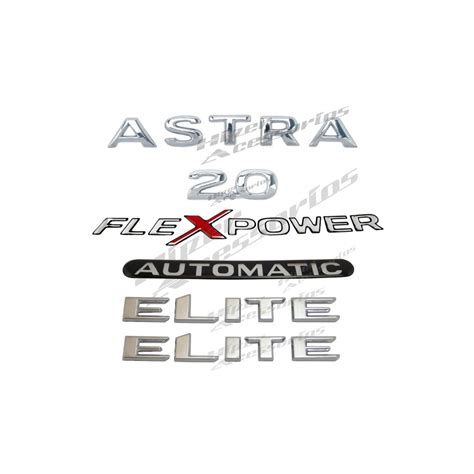 Kit Emblemas Astra Elite E Adesivos Flexpower Automatic