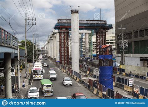 Quezon City Metro Manila Philippines Mrt Under Construction Along