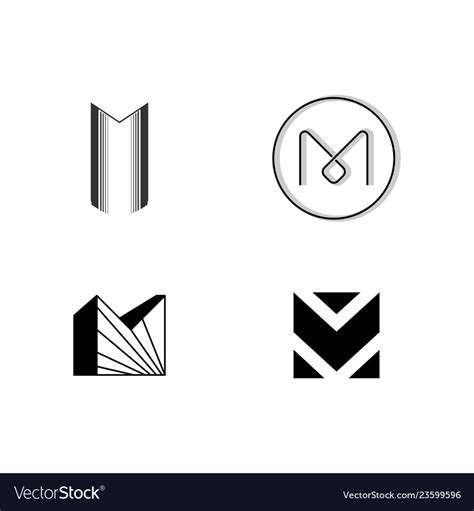 M logo monogram Royalty Free Vector Image - VectorStock