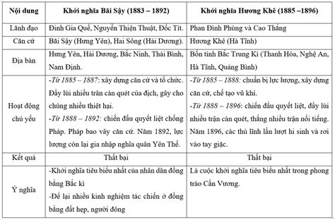 Lý thuyết: Một số cuộc khởi nghĩa tiêu biểu trong phong trào Cần Vương ...