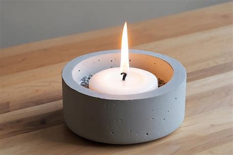 Premium Photo Diy Concrete Candle Holder