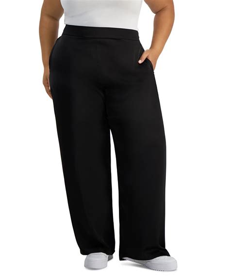 And Now This Trendy Plus Size Satin Wide Leg Pants Macy S