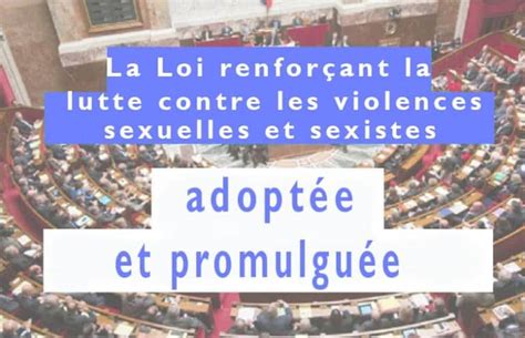 Loi renforçant la lutte contre les violences sexuelles et sexistes Loi