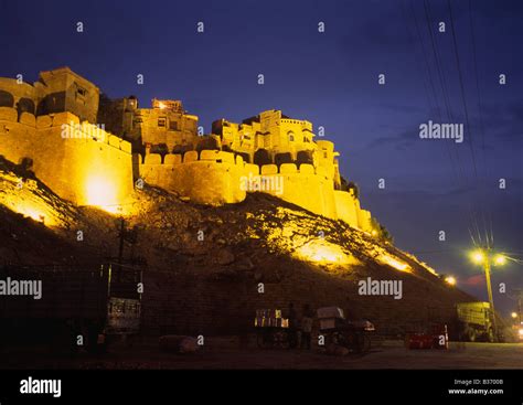 Jaisalmer castle at night, Jaisalmer, India Stock Photo - Alamy