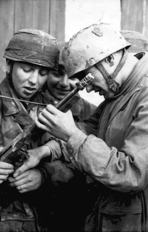 German Paratroopers In Tunisia Examine A Captured Thompson M1928 M1