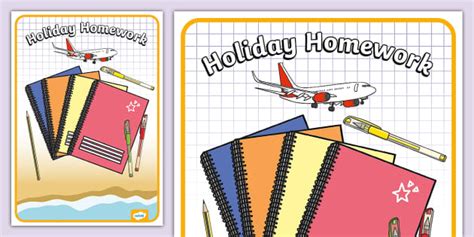 Holiday Homework Book Cover Profesor Hizo Twinkl