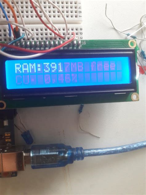 Arduino CPU+RAM Usage Monitor LCD : 5 Steps - Instructables