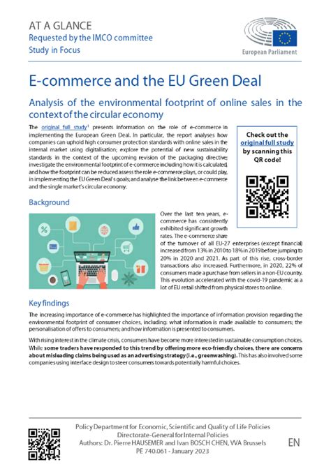 E Commerce And The Eu Green Deal Analysis Of The Environmental