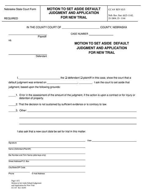 How To File A Motion To Set Aside A Default Judgment Form Fill Out And Sign Printable Pdf