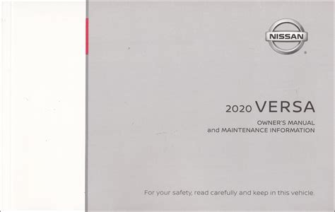 2020 Nissan Versa Sedan Owner S Manual Original