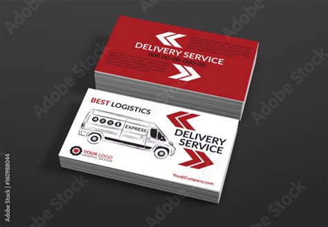 Delivery Service Business Card Layouts Stock Template Adobe Stock