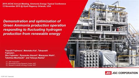 Demonstration And Optimization Of Green Ammonia Production Operation