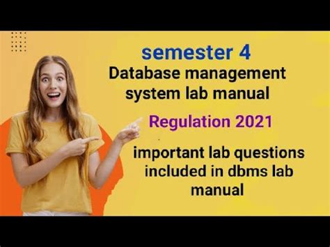 Database Management System Lab Manual Regulation 2021 Important