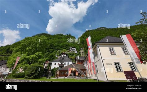 The Museum In Hallstatt Town Austria Below The Salt Mines On The