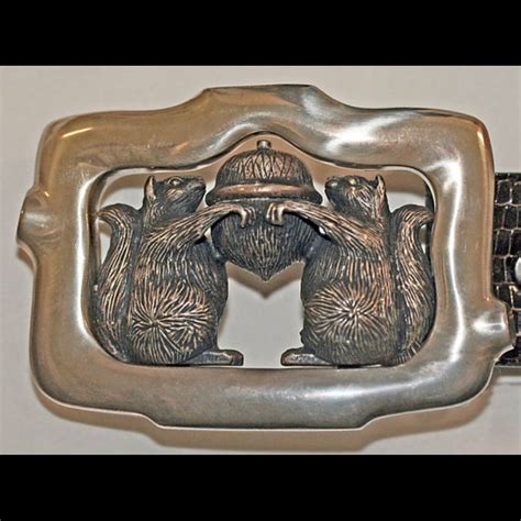 Barry Kieselstein Cord Belt Buckle Rare Squirrels