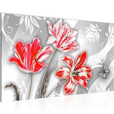 Runa Art Tableau D Coration Murale Fleurs Tulipes X Cm Panneau