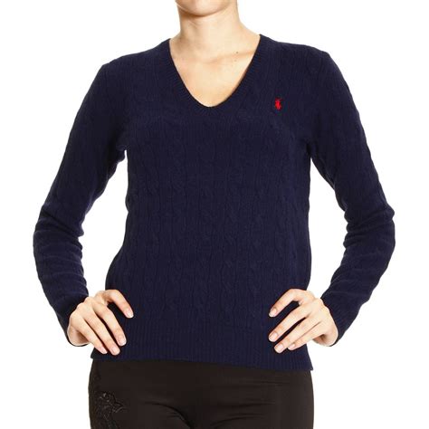 Polo Ralph Lauren Cable V Neck Sweater In Blue Navy Lyst