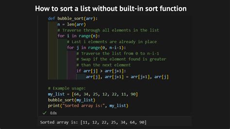 How To Sort A List In Python Without The Sort Function