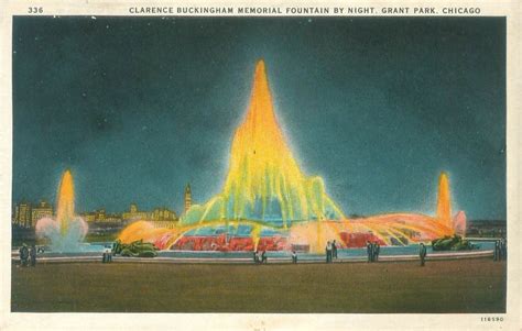 1933 Chicago World S Fair Century Of Progress Buckingham Ftn By Night