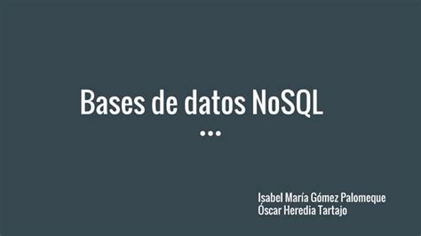 Bases De Datos Nosql Ppt