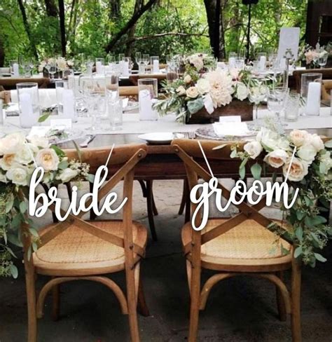 Original Bride And Groom Chair Sign Wedding Reception Chair Signs Set