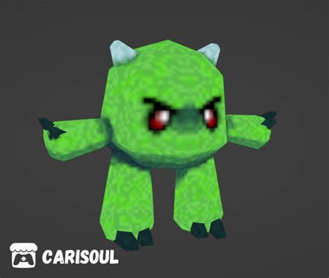 Free Low Poly Pixel Monster (Rigged) by Carisoul