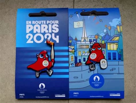 Duo Pins Jo Paris Jeux Olympiques Mascotte Torche Flamme