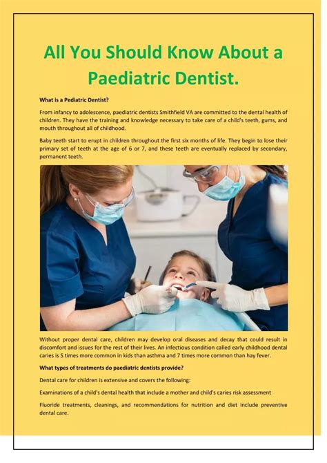 Ppt All You Should Know About A Paediatric Dentist Powerpoint