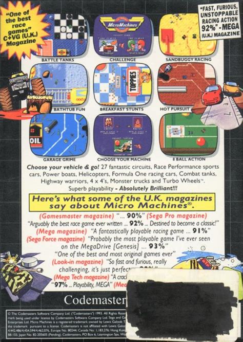 Micro Machines Genesis Box Cover Art Mobygames