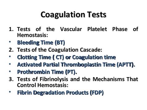 Coagulation tests