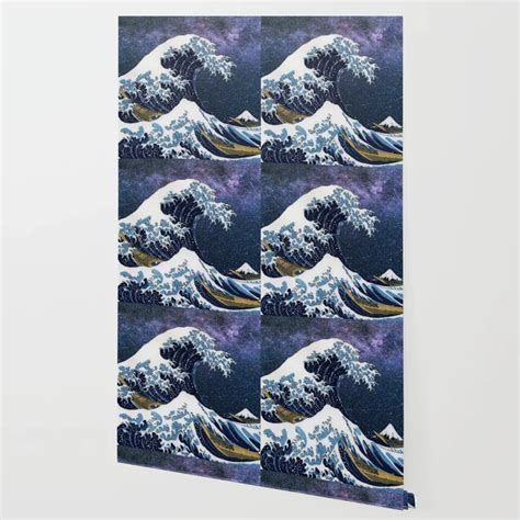 Hokusai“ The Great Wave Off Kanagawa Milky Way Galaxy ” Wallpaper By Dohshin Society6