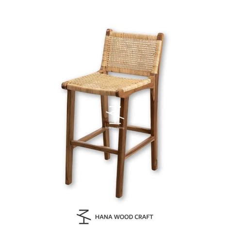 Jual Kursi Bar Kayu Jati Single Chair Minimalis Rotan Di Seller Hana