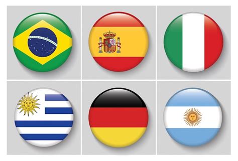 Premium Vector International Flag Set In Circle Vector Design Element Illustration